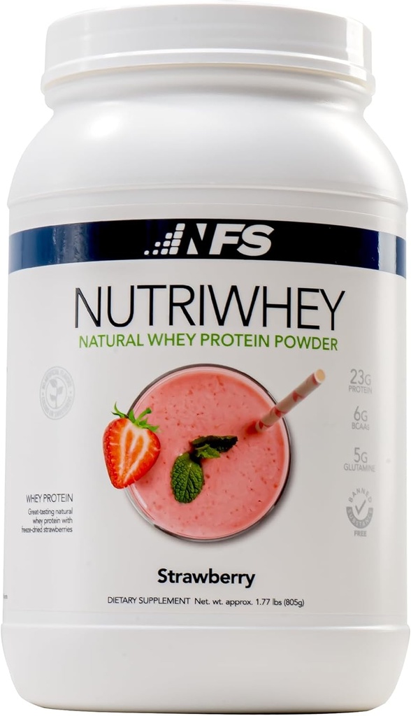 NF Sports Post Workout Nutri Whey Protein Powder, Dietary Supplement, Amino Energy, Supports Immunity, BCAA Powder, Helps Fight Stress (Alpine Strawberry Powder, 828g, 23 Servings)