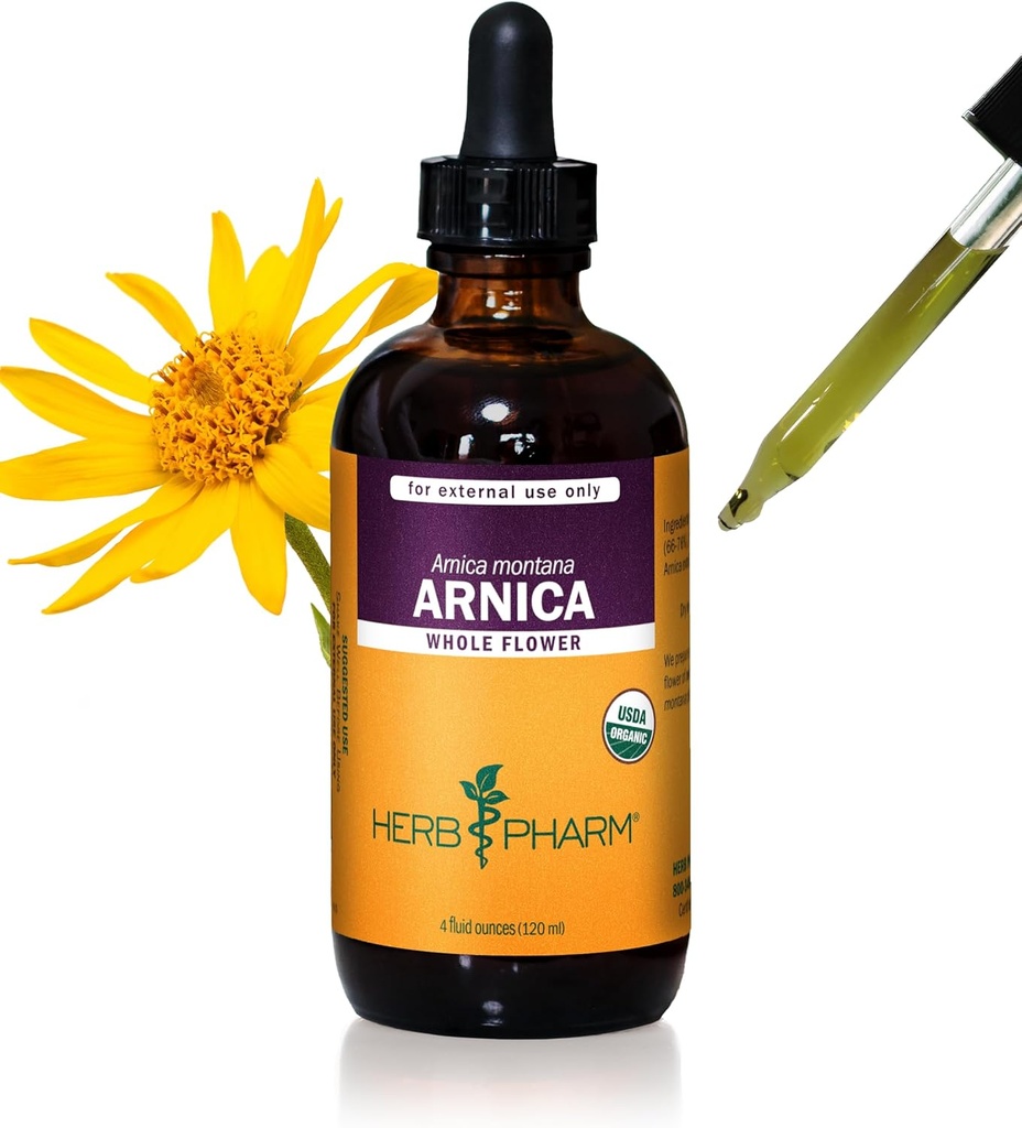 Βότανο Pharm Certified Organic Arnica Liquid Extract for Minor Pain Support - 4 Ουγγιά