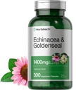 Horbäach Echinacea Goldenseal Capsules | 300 Count | Vegetarian, Non-GMO, Gluten Free Extract Supplement
