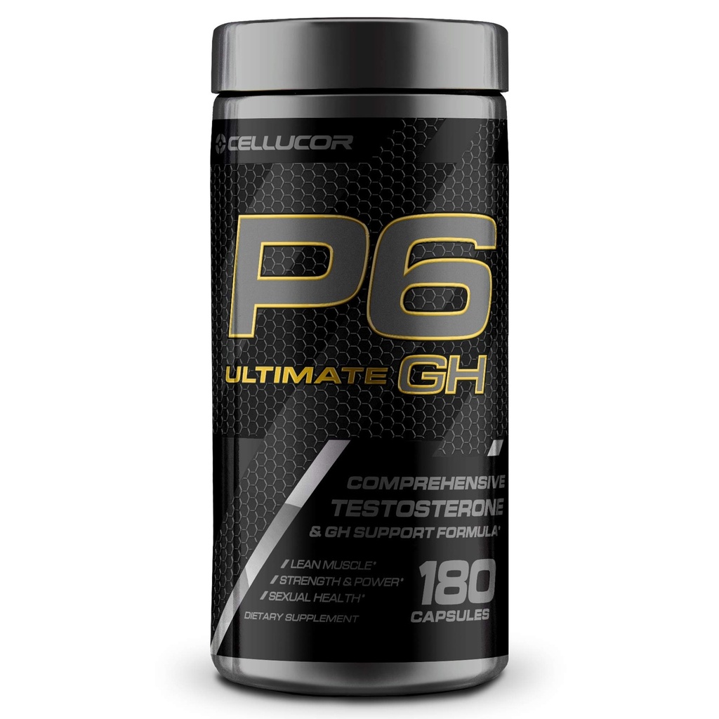 Cellucor P6 Ultimate GH Test Booster για τους άνδρες, χάπια υποστήριξης ορμονών ανάπτυξης για τη σύνθεση πρωτεϊνών & το μεταβολισμό λίπους, 180 κάψουλες