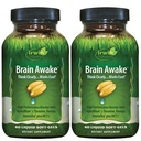 Irwin Naturals Brain Ξύπνα - 60 Liquid Softgels, Πακέτο 2 - Ενισχυμένη Ψυχική Απόδοση, Αυξημένη Εστίαση, Καθαρότητα & Συγκέντρωση - Nootropic Booster with L-Theanine, Bacopa, MCTs