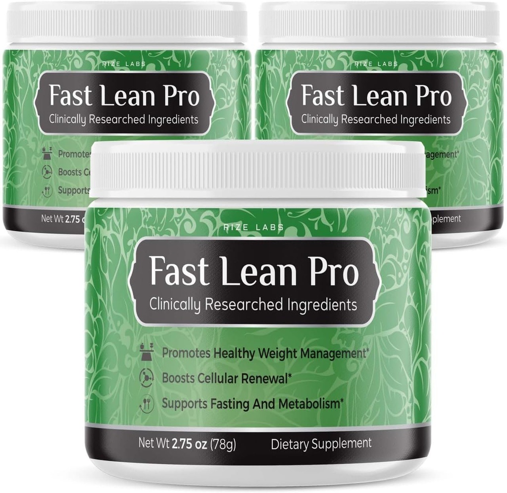 rize labs Fast Lean Pro, Επίσημη Fast Lean Pro Advanced Formula Supplement Reviews, FastLeanPro Hydration BCAA Κάψουλες Ποτού σε ένα Jar, Easy to Scoop και Γεύσεις Μεγάλη (90 Σερβιέτες) (Pack of 3)