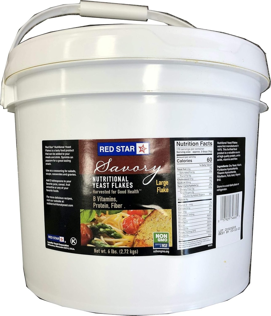 RED STAR Διατροφική Μεγάλη Νιφάδα Μαγιάς, 6 Λίρες