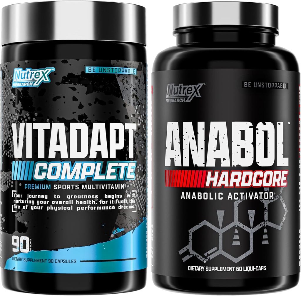 Nutrex έρευνα Anabol Hardcore & Vitadapt Πλήρης σπορ πολυβιταμίνη με KSM-66 Ashwagandha