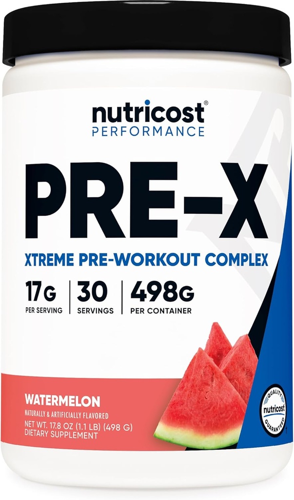 Nutricost Pre-Workout, Watermelon, 30 Servings, Vegetarian, Non-GMO and Gluten Free (Pre-X)