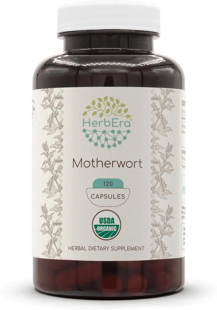 HerbEra Motherwort USDA Organic 120 Capsals 