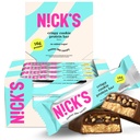 Nick's Protein Bars Crispy Σοκολάτα Cookie, Υψηλή πρωτεΐνη, Χαμηλές θερμίδες, Χαμηλές υδατάνθρακες, Κετοφιλικά σνακ Όχι Προστέθηκε Ζάχαρη (Multipack 12 bars x 50g), Κρίσπι γεύση Cookie