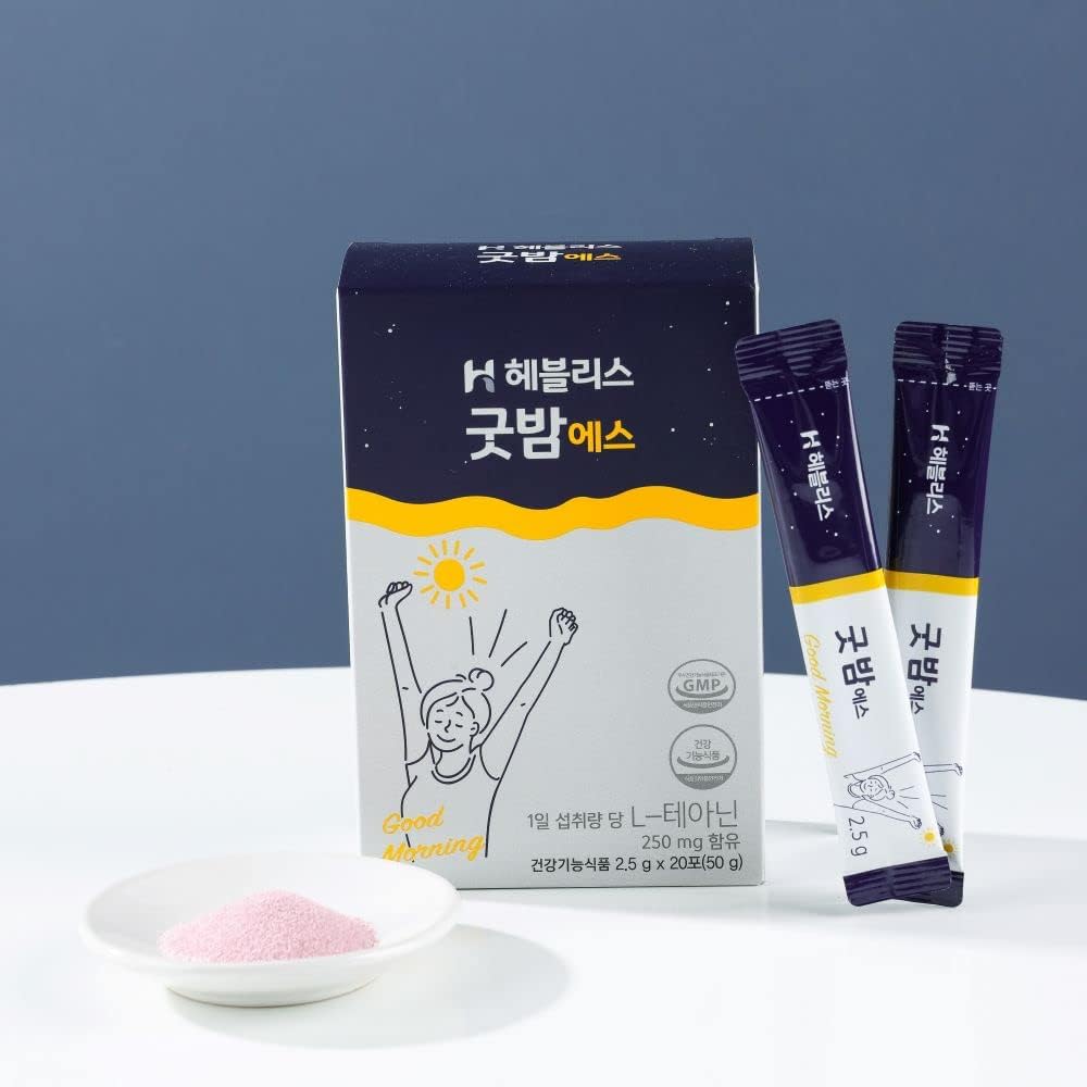 (20 Ημέρες) Heblis Good-Night S 20 Sticks, Stress Relief Supplement, συμπλήρωμα ύπνου, GABA, L-Θεανίνη, Μαγνήσιο, Plant Based Amino-Acid