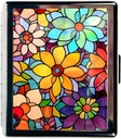 Travel Pill Organizer μικρή θήκη χάπι για ψώνια Απαραίτητα 7 ημέρες χαριτωμένο κουτί χάπι με καθρέφτη φορητό κουτί χάπι για τσέπη ή Purse Pill Containe ταξιδιωτικά δώρα (Tained Glass Flowers)