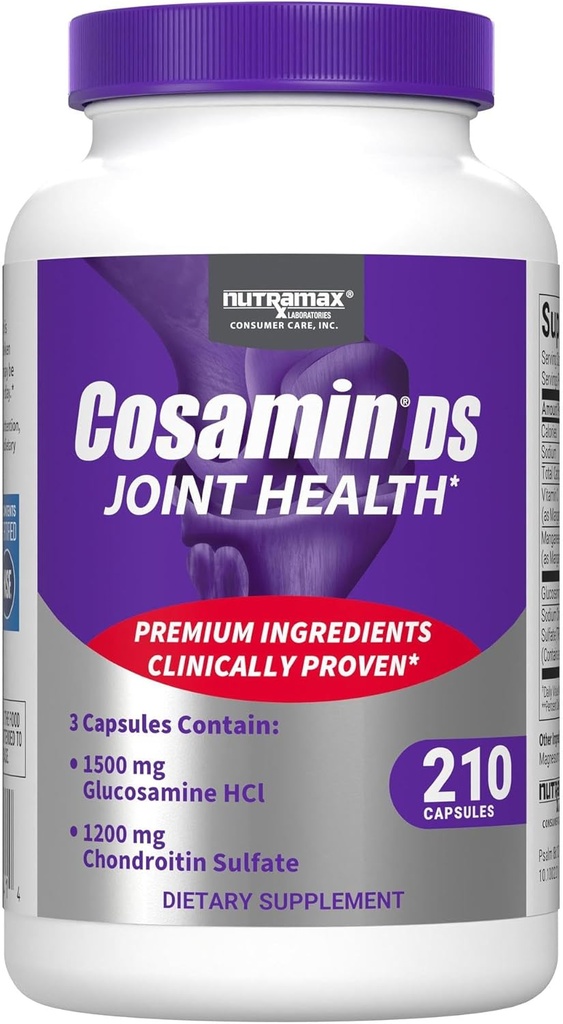 Nutramax Cosamin® DS Joint Health Supplement with Glucosamine & Chondroitin for Men’s & Women's Joint Health, 210 Κάψουλες