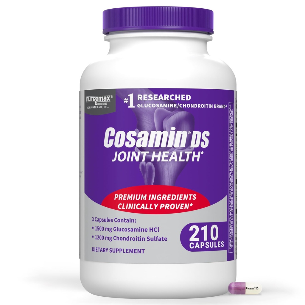 Nutramax Cosamin® DS Joint Health Supplement with Glucosamine & Chondroitin for Men’s & Women's Joint Health, 210 Κάψουλες