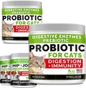 8oz Probiotics Powder + 240ct Hep Glucosamine Joint Supplement Bundle - Relieves Diarrhea + Joint Pain Relief - Digestive Enzymes + Prebiotics + Omega 3, Hemp Oil + Chondroitin, MSM - Made in USA