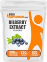 BulkSupplements.com Bilberry Extract Powder - Bilberry Extract Supplement, Herbal Supplement - Vegan & Glulten Free, 500mg per Serving, 250g (8.8 oz) (Συσκευασία του 1)