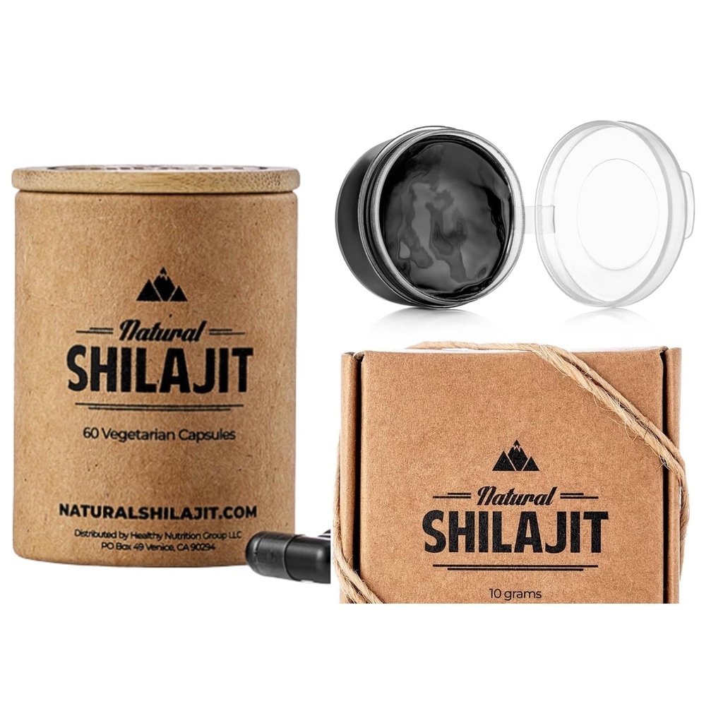 Natural Shilajit Resin - 10 Gram Shilajit συμπλήρωμα με Fulvic Acid & Trace Minerals, Φυτικά θρεπτικά συστατικά & ΦΥΣΙΚΕΣ κάψουλες SHILAJIT (1-2 Μήνες Προμήθεια) - 60 Count - Shilajit συμπλήρωμα
