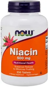 Νιασίνη, 500 mg, Tr 250 Tabs από Now Foods (πακέτο των 3)
