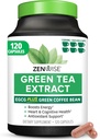 Zenwise Health Green Tea Extract Capsules for Men & Women - EGCG Supplement with Green Coffee Bean Extract Boosts Energy & Memory - Immune Support for Skin, Brain & Hearth Health - Vegan - 120 Count