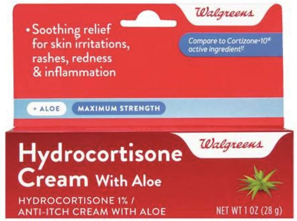 Walgreens Υδροκορτιζόνη με κρέμα αλόης 1% Maximun Δύναμη