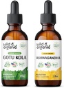 Άγρια & οργανικά Gotu Kola Βάμμα 2 fl oz & Ashwagandha Βάμμα 2 fl oz
