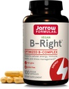 Jarrow Formulas B-Right - 100 Veggie Caps - Low-Odor Vitamin B-Complex Formula - Ενέργεια & Μεταβολισμός Υποστήριξη - Προάγει τον εγκέφαλο, την καρδιά και την καρδιαγγειακή υγεία - 100 Υπηρεσίες