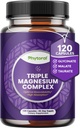 Highly Potent Magnesium Complex Capsules - Triple Magnesium Blend with Taurate Glycinate and Malate - 400mg Supplement Supports Relaxation & Overall Wellness Non-GMO Vegan 120 Capsules