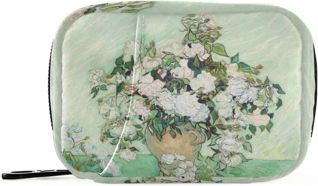 Roses Van Gogh Pill Box 7 ημέρα Τσάντα υπόθεση χάπια Travel Pill τσάντα οργανωτής με Zipper Φορητή εβδομαδιαία περίπτωση συμπαγές μέγεθος για τον κάτοχο συμπλήρωμα βιταμίνης