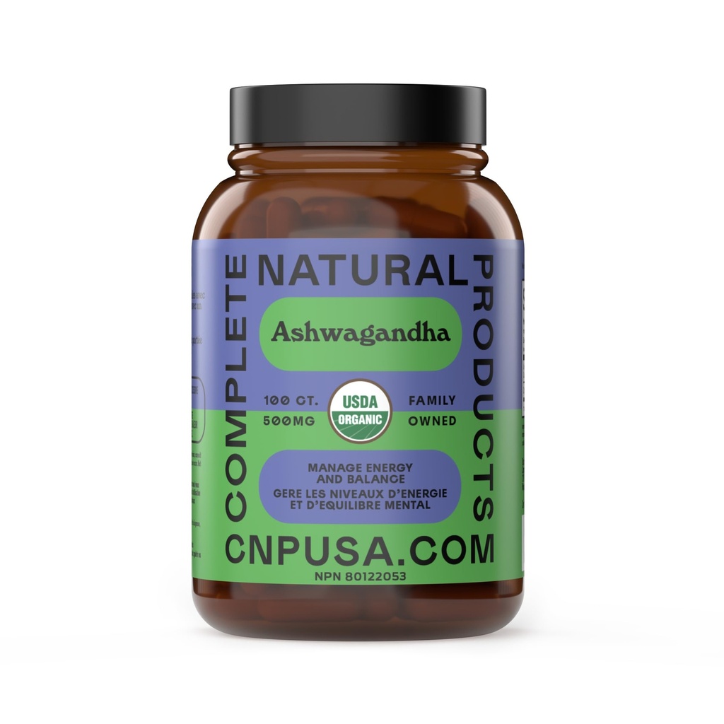 Βιολογικές κάψουλες Ashwagandha - 100 κάψουλες 500mg καθαρό οργανικό συμπλήρωμα Ashwagandha για την ήρεμη υποστήριξη