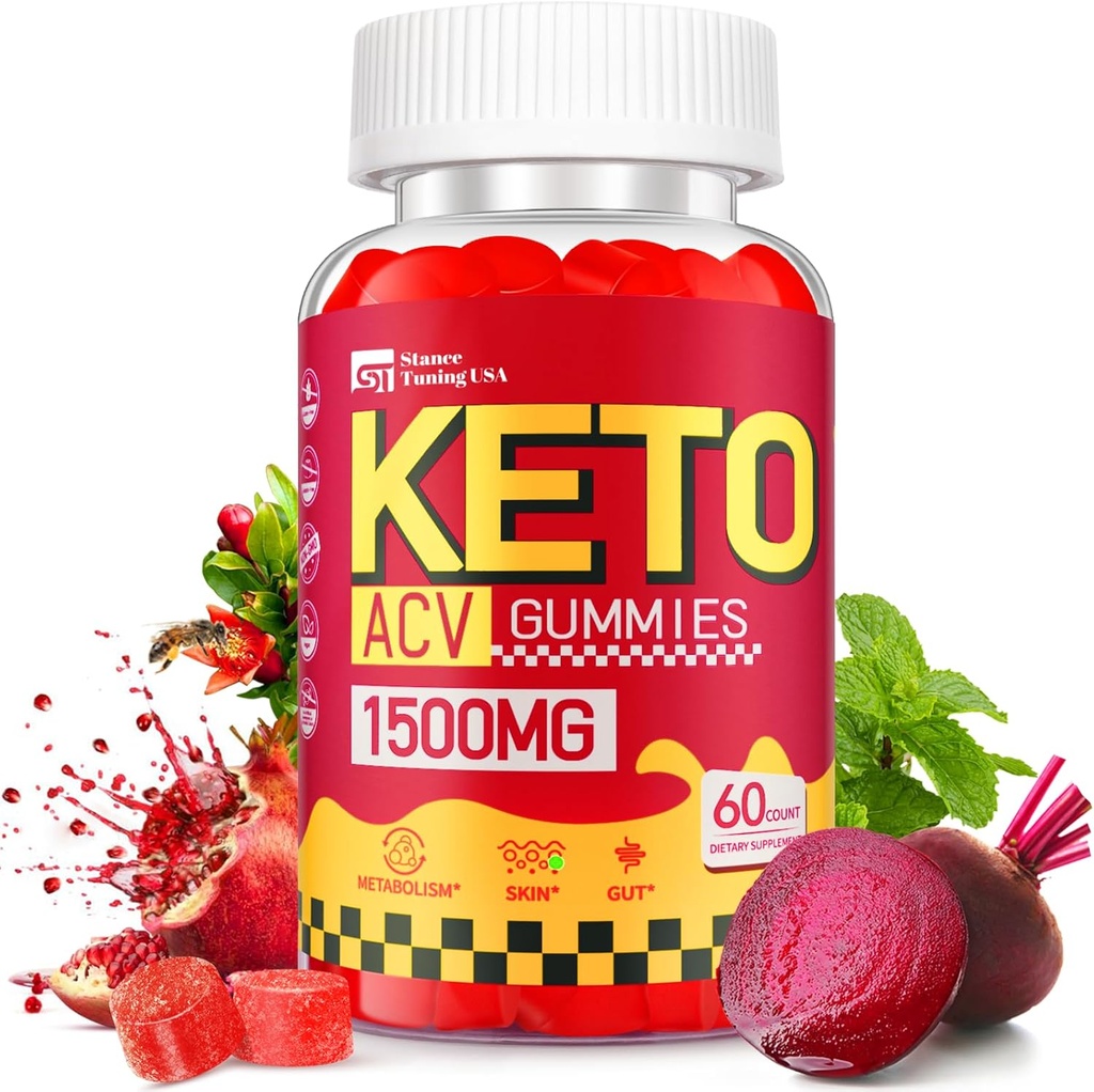 Keto ACV Gummies for Weight Loss - Delicious 1500MG Μηλίτης Ξύδι με Μητέρα, Προβιοτικά, Βιταμίνες B6 & B12 - Χωρίς ζάχαρη, Vegan & Μη-GMO - Υποστηρίζει την υγεία των ορνίθων, Μεταβολισμός & Fat Burn για τις γυναίκες