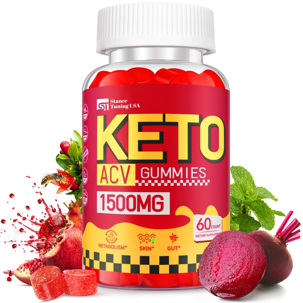 Keto ACV Gummies for Weight Loss - Delicious 1500MG Μηλίτης Ξύδι με Μητέρα, Προβιοτικά, Βιταμίνες B6 & B12 - Χωρίς ζάχαρη, Vegan & Μη-GMO - Υποστηρίζει την υγεία των ορνίθων, Μεταβολισμός & Fat Burn για τις γυναίκες
