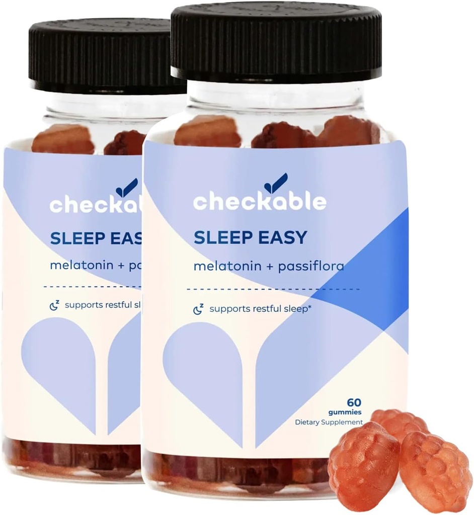 Checkable® Melatonin Gummy - 120 Count - Μελατονίνη, Πασιφλόρα, και βιταμίνη Β6 - Γλουτένη Fee, Vegan, και μη ΓΤΟ