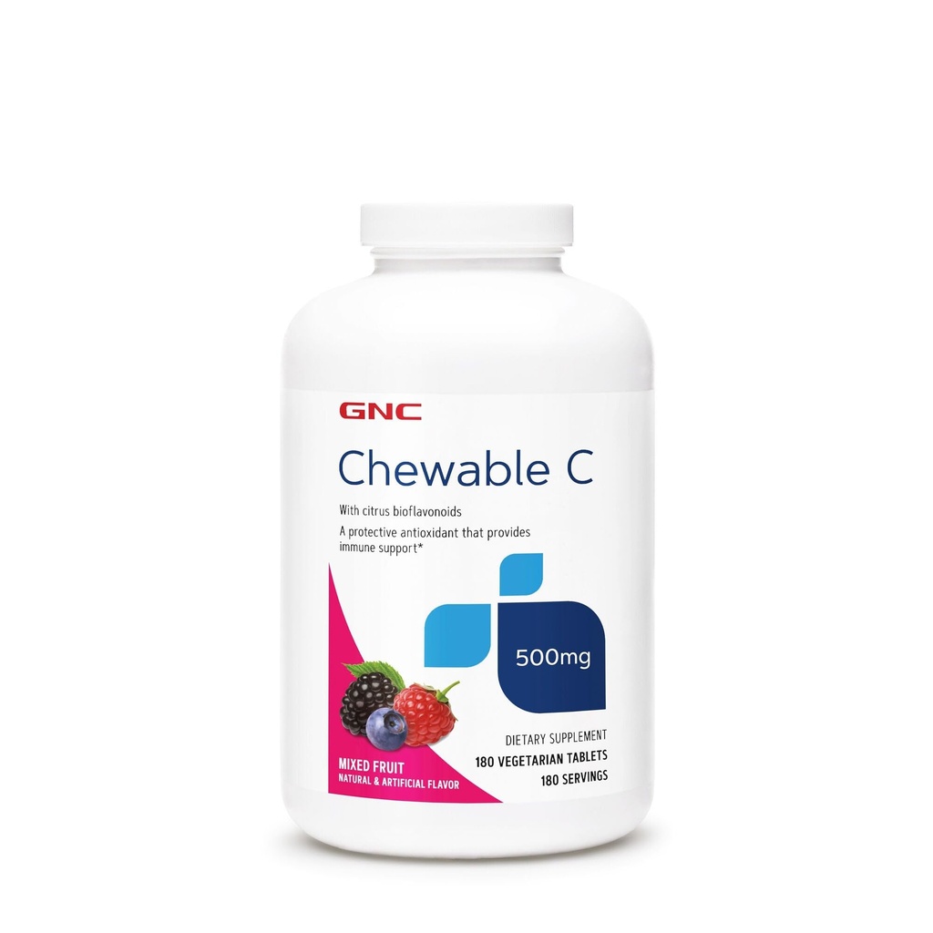 GNC Vitamin C 500mg, Provides Immune Support, Mixed Fruit, 180 Servings