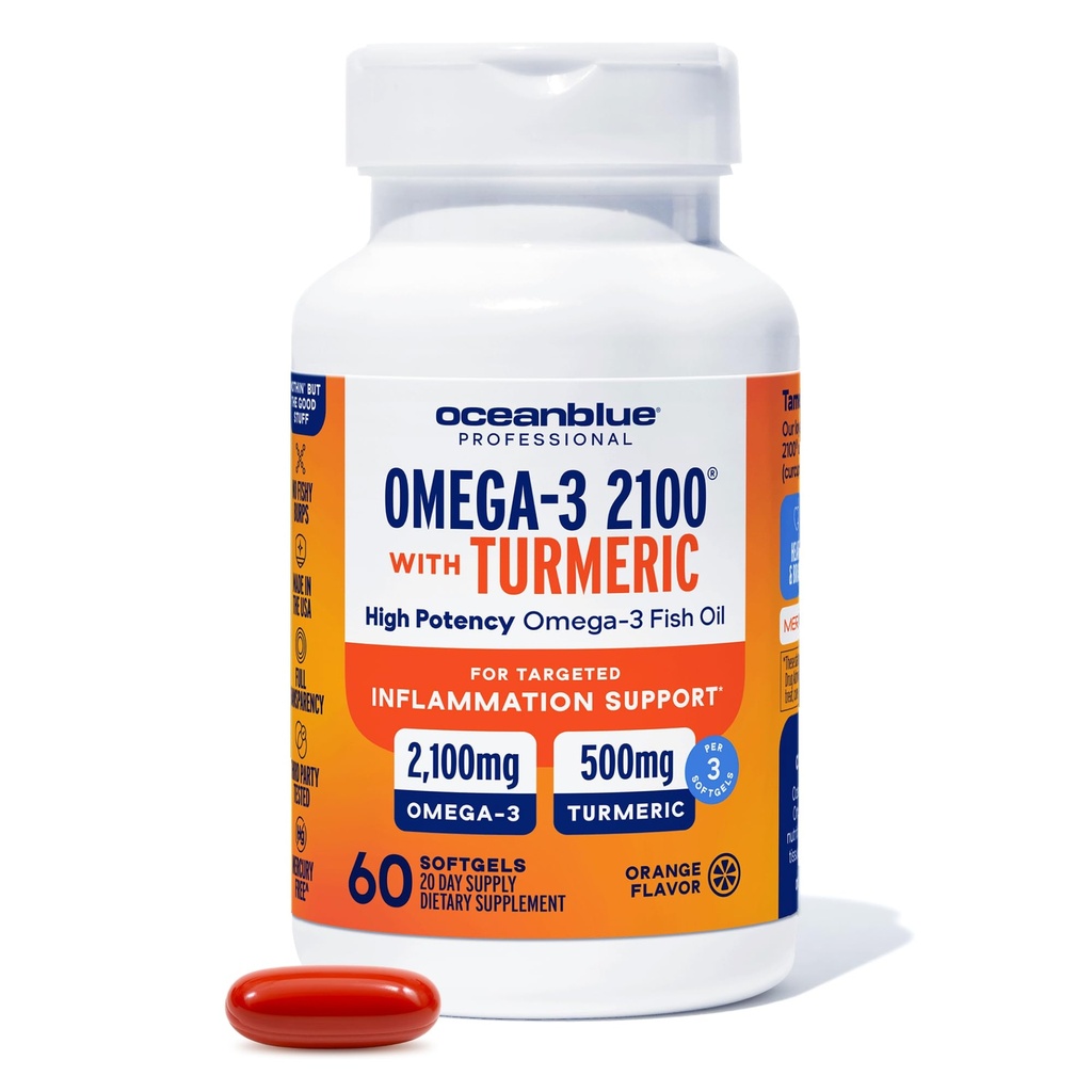 Oceanblue 2100 τριπλή δύναμη Omega-3 ιχθυέλαιο με κουρκουμά 