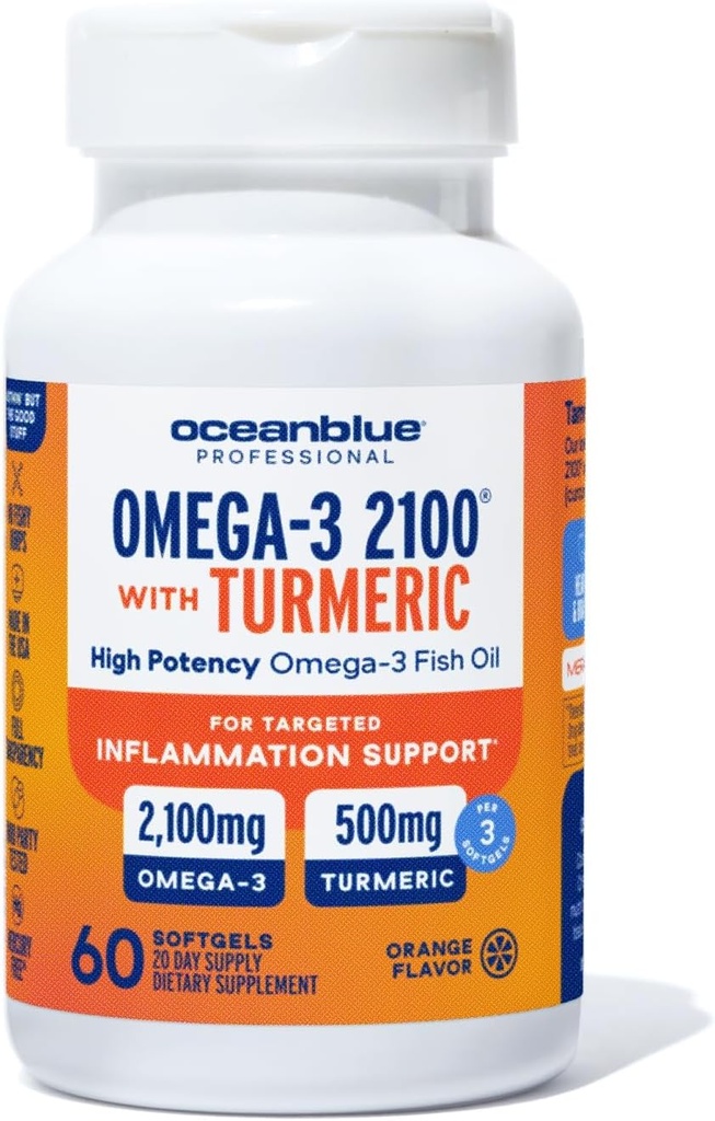 Oceanblue 2100 τριπλή δύναμη Omega-3 ιχθυέλαιο με κουρκουμά 