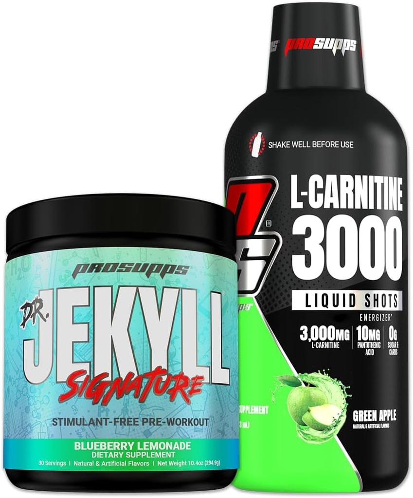 PROSUPPS L-Καρνιτίνη 3000 Πράσινο μήλο και ο Δρ Τζέκιλ Υπογραφή Blueberry Lemonade Bundle