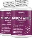 NuBest White - Συμπλήρωμα λεύκανσης δέρματος, συμπλήρωμα για την καταπολέμηση της γήρανσης με γλουταθειόνη, βιταμίνη C, E, B2, εκχύλισμα γαϊδουράγκαθου γάλακτος, εκχύλισμα πράσινου τσαγιού για τη λάμψη και τη λάμψη 