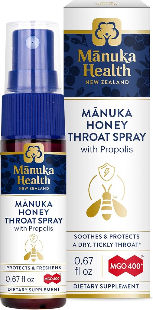 MANUKA ΥΓΕΙΑ, Μανούκα Σπρέι λαρύγγι με Propolis .67 fl oz, Protects & Freshens, MGO 400+, BIO30 Νέα Ζηλανδία Πρόπολη