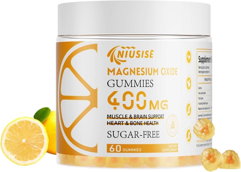 Οξείδιο του μαγνησίου Gummies για άνδρες & γυναίκες, εύκολα απορροφηθεί Μαγνήσιο Gummies συμπλήρωμα για τους μυς, τα οστά και την καρδιά Υποστήριξη, Μαγνήσιο Complex συμπλήρωμα 400mg