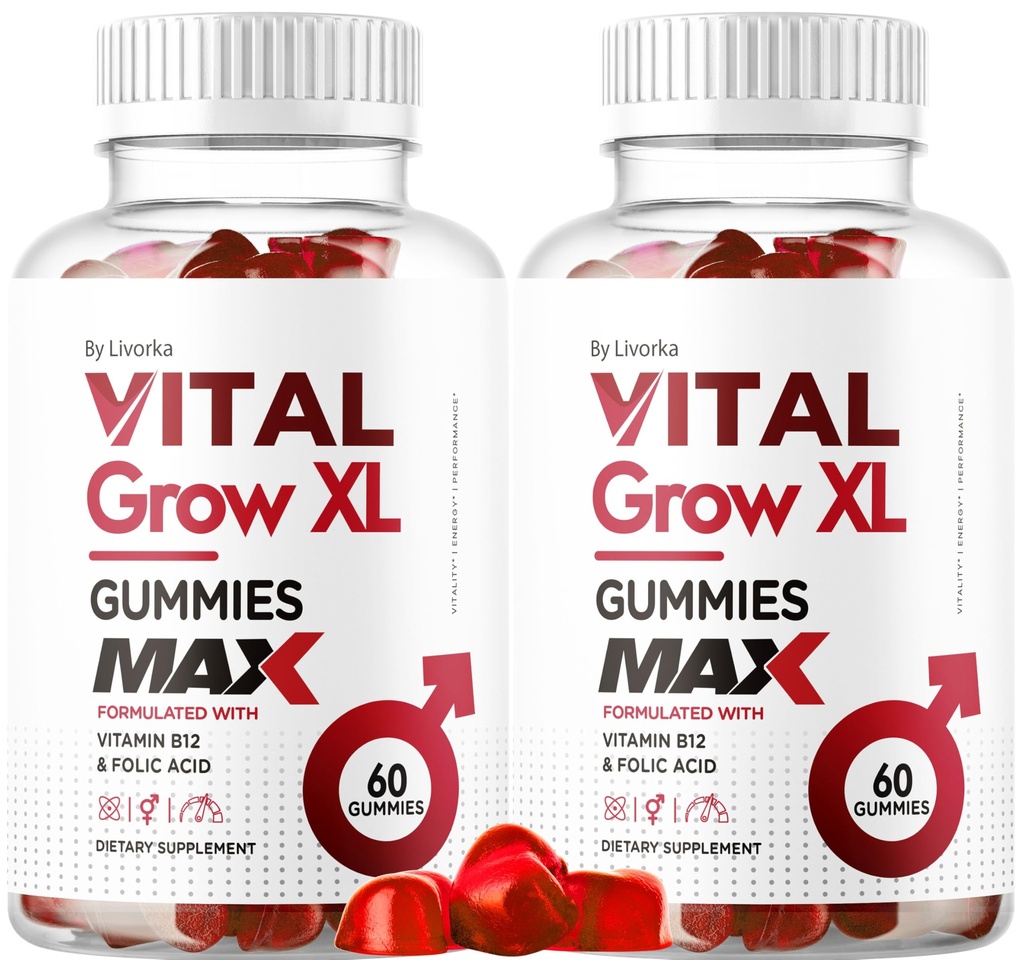 (2 Pack) Vital Grow XL Ανδρικές Γκάμιες - Ανδρικές Γκάμιες Απόδοσης 1050MG Vital GrowXL Blend, Vital Growth Gummy Advanced Gomitas Formula, 120 Γκάμιες για 2 Μήνες