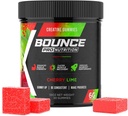 Bounce Pro Creatine Μονοϋδρικά Gummies για άνδρες & γυναίκες, χαμηλή θερμίδα, 6G Creatine ανά υπηρεσία, Vegan, Anti-Melting, Gluten-free, μη-GMO, 2g Creatine ανά Gummy (30ct, Cherry Lime)