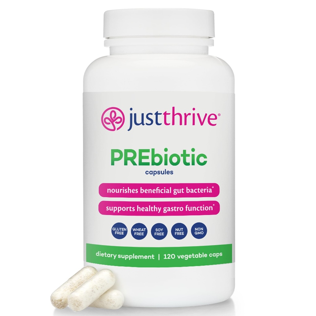 Just Thrive Prebiotic Caps - Prebiotic Blend για την υγεία των ούρων και την ανοσοποιητική υποστήριξη, 120 Caps