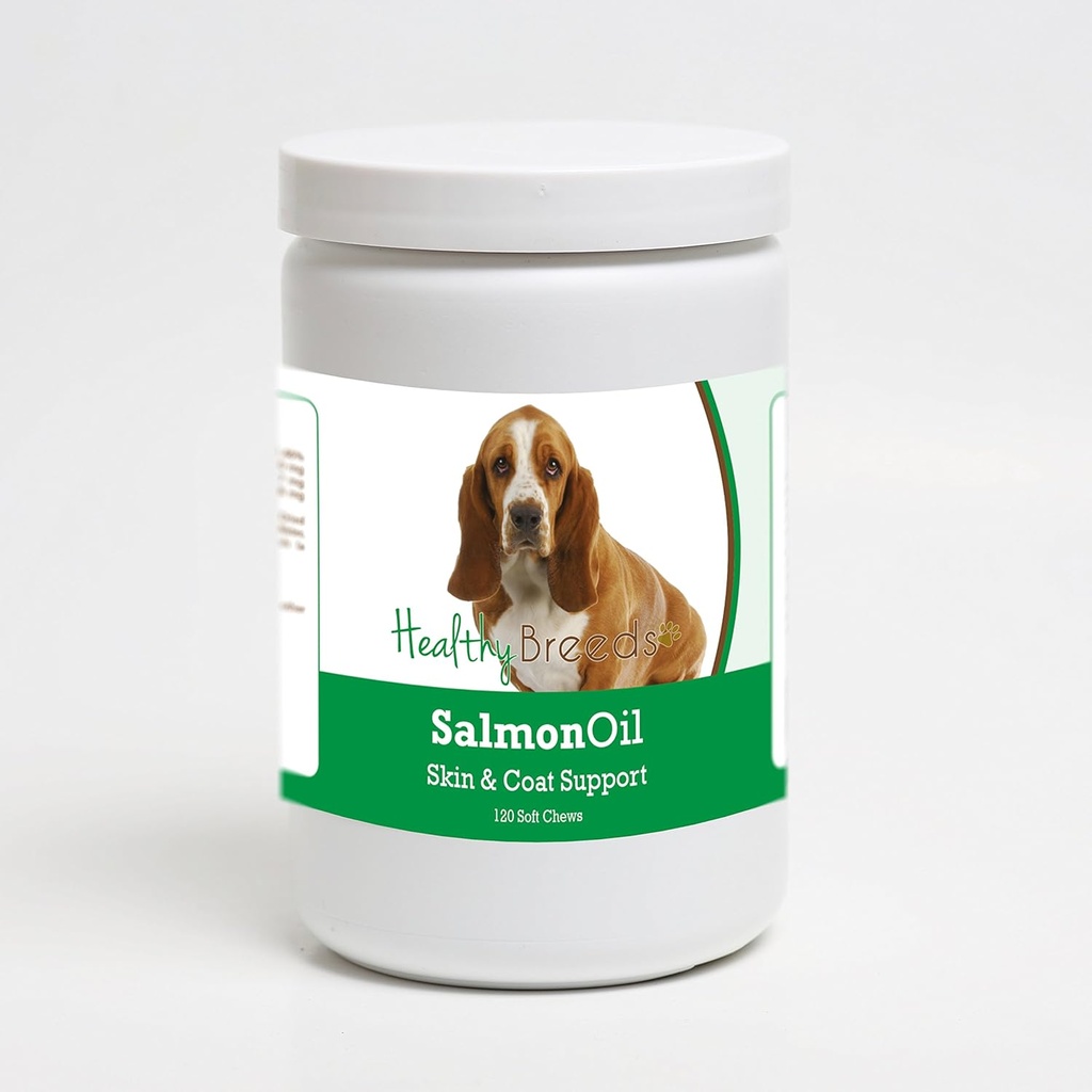 Υγιείς Φυλή Basset Hound Salmon Oil Μαλακά Μασούρια 120 Κόμη