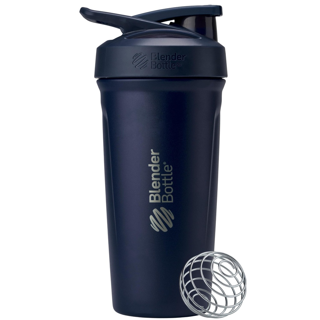 BlenderBottle Sport Μονωμένο μπουκάλι αναδευτήρα από ανοξείδωτο χάλυβα με σύρμα Whisk, 24 Ounce, Ναυτικό – Πρωτεΐνη Shakes & Ενυδάτωση για Αθλητές & Καταλληλότητα Ενθουσιώδεις, Εύκολη ανάμειξη, Διατηρεί Ποτά Ψυχρό, Κλειδωτό Λίδο