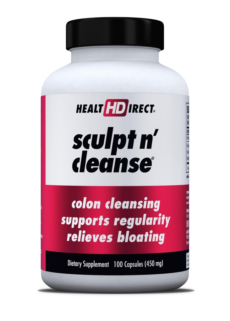 HEALTH DIRECT Sculpt n' Cleanse - Herbal Colon Cleanse for Digestive Health & Regularity - Natural Detox & Gut Flush Supplement - 100 Veggie Capsules