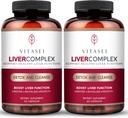 VITASEI Liver Cleanse Detox & Repair, Liver Complex W/Milk Thistle Extract, Garcinia, Curcumin C3, συμπλήρωμα βοτανικής διατροφής υποστήριξης, Detox Formula για γυναίκες & άνδρες, 60 κάψουλες (πακέτο του 2)