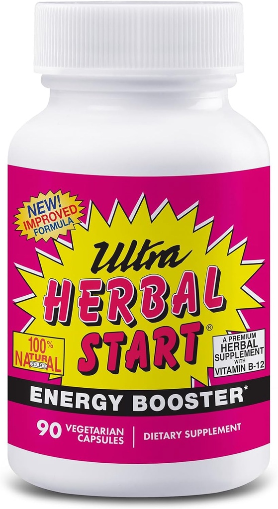 Ultra Herbal Start Energy Booster - με B-12, Panax Ginseng, Yerba Mate, Kola Nut, Spirulina & Echinacea 