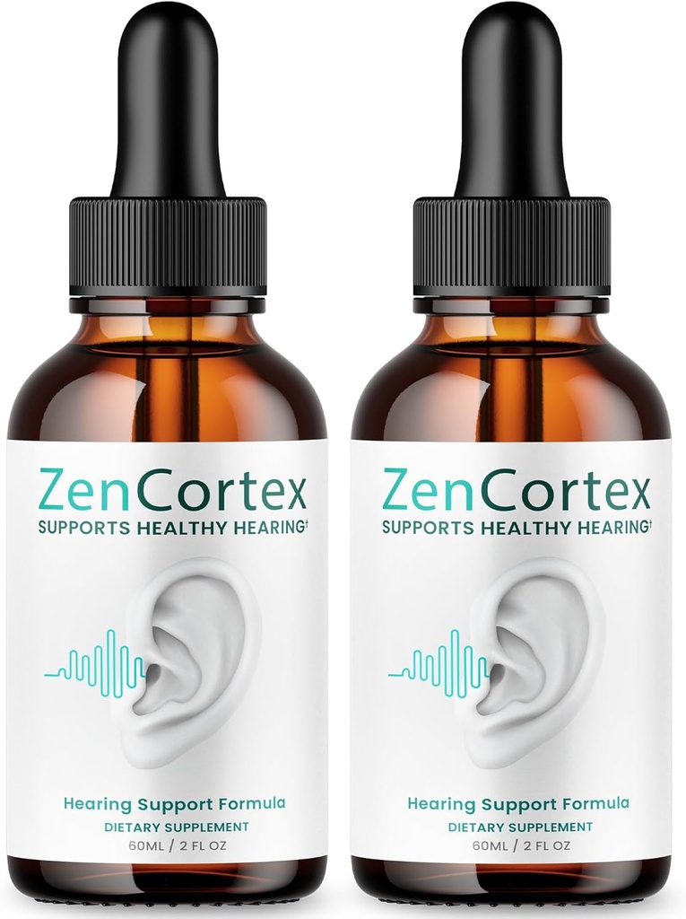 (2 Pack) Zencortex για Εμβοές Ανακούφιση - Επίσημη Formula - Zencortex σταγόνες για τα αυτιά, Zen Cortex 24 εμβοές σταγόνες υγρό συμπλήρωμα Κριτικές, Zen Cortex ακουστική φόρμουλα, Zencortex στοματικό (4oz)