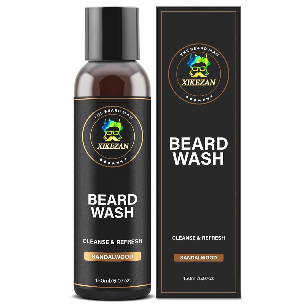 XIKEZAN Beard Wash Shampoo w/Natural Biotin Argan & Jojoba Oils Deeply Cleans Smooths Soften & Strengthens,Χριστουγεννιάτικα Stuffers Father Day Δώρα για τους άνδρες Him Dad Boyfriend Σύζυγος