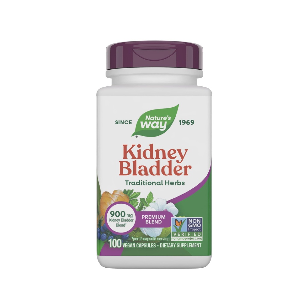 Nature's Way Kidney Bladder Premium Blend, Παραδοσιακό συμπλήρωμα βοτάνων, 900 mg ανά 2-Capsule Serving, Μη-GMO Project Επαληθευμένο, Vegan, 100 κάψουλες (Packaging May Vary)