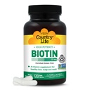 Χώρα Ζωή υψηλής ισχύος Βιοτίνη 10mg - Vegan & Gluten-free Βιοτίνη συμπλήρωμα για το δέρμα & νύχια, Μεταβολισμός ενέργειας - Biotin 10000mcg κάψουλες