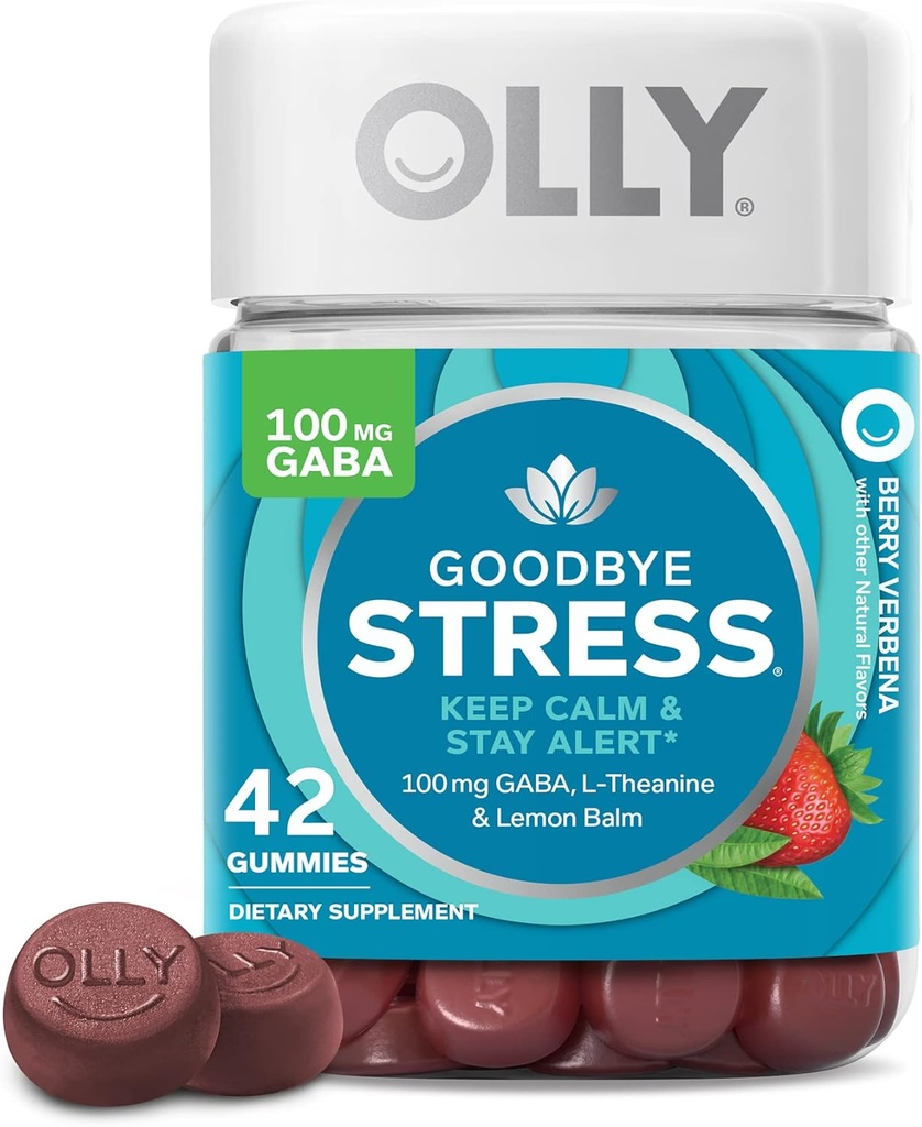 OLLY Αντίο Gummy στρες, GABA, L-Θεανίνη, λεμονιού Balm, συμπλήρωμα ανακούφισης στρες, μούρο - 42 κόμης