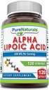 Pure Naturals Alpha Lipoic Acid 600 mg 120 Capses Supplement 